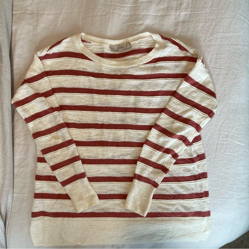 LOFT Striped Pullover Sweater - Picture 3 of 4